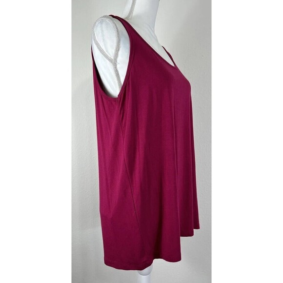 Lane Bryant Plus Size Dark Pink Scoop Back Tank Size 14W/16W - Picture 4 of 9